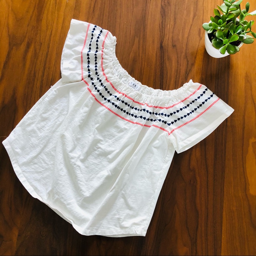 THML WHite Embroidered Top